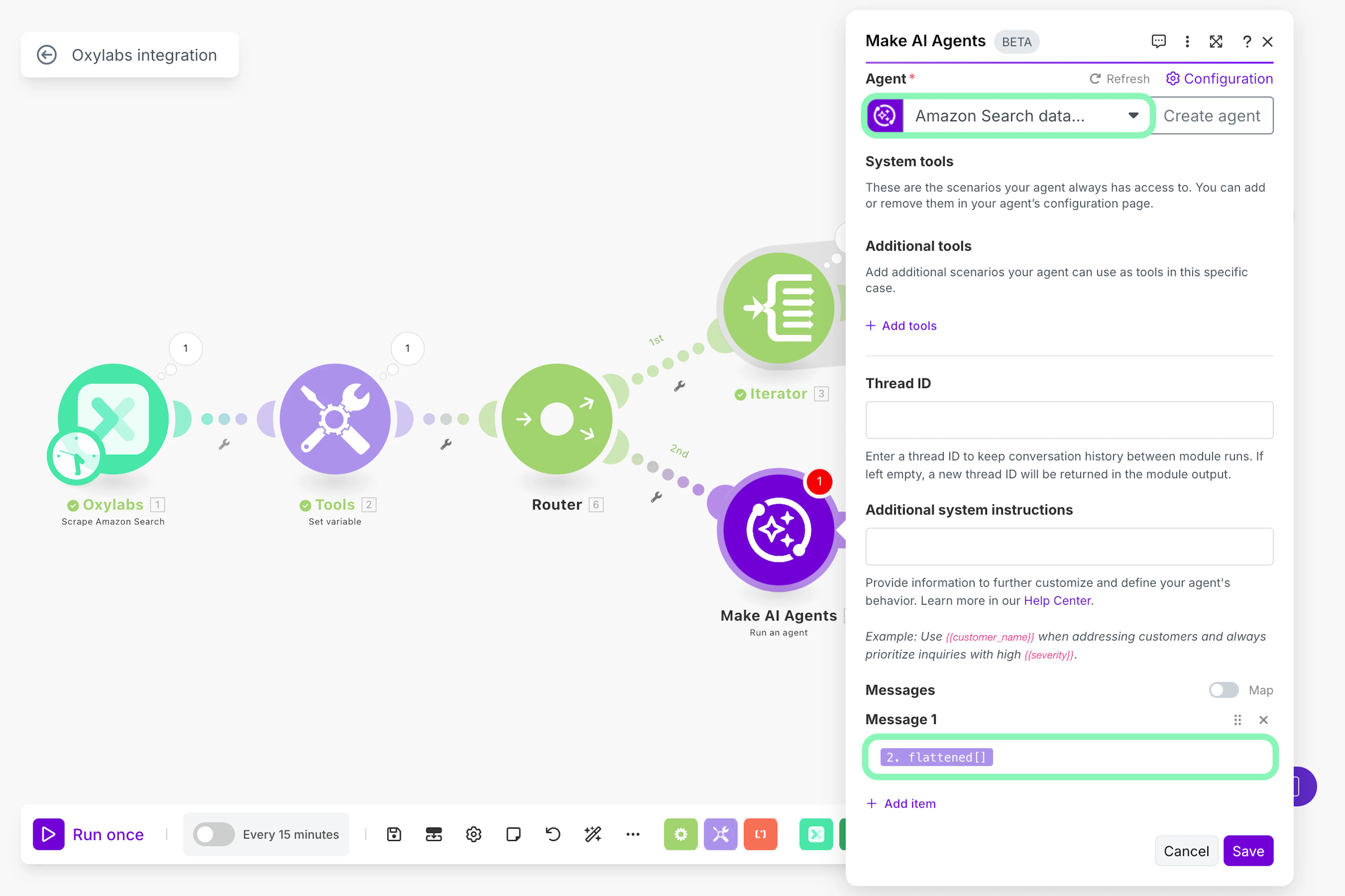 Connecting the AI agent