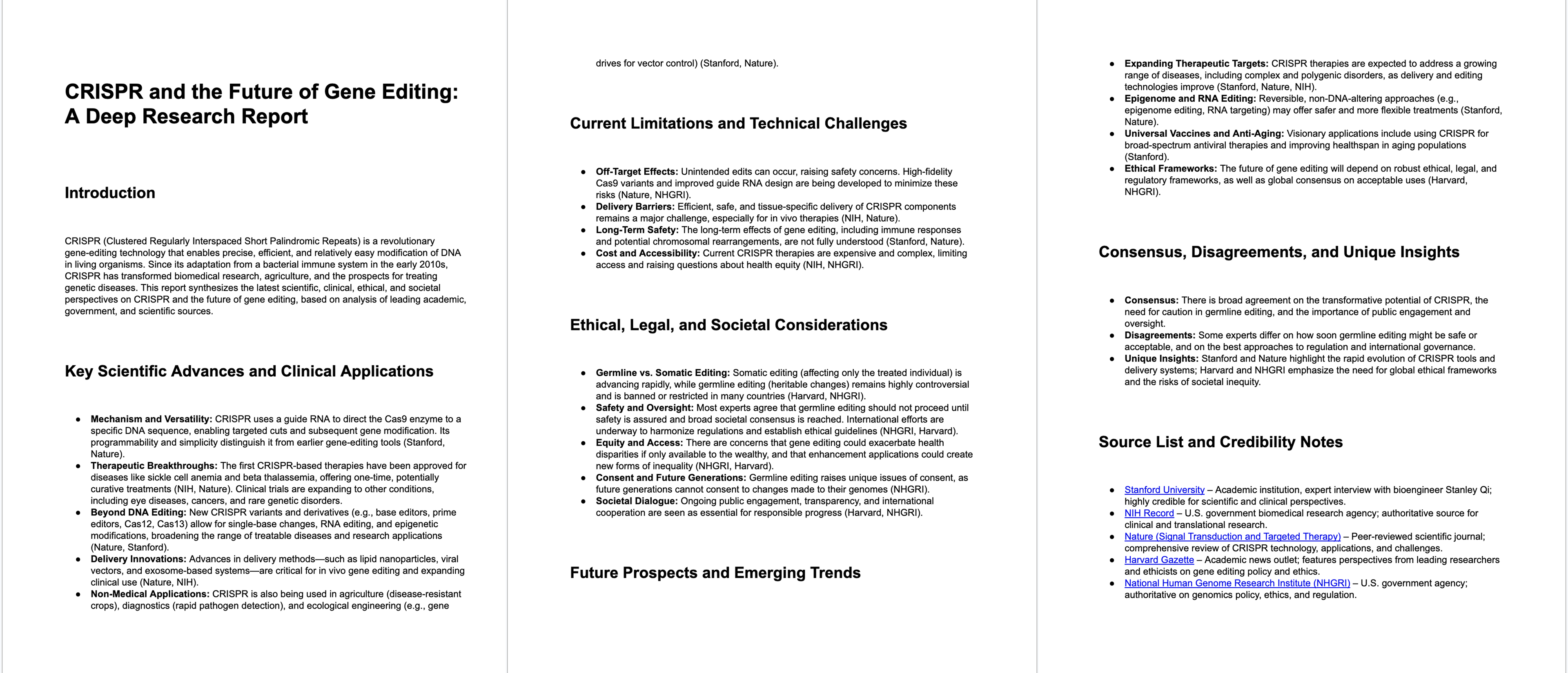 Viewing the final AI-generated deep research report