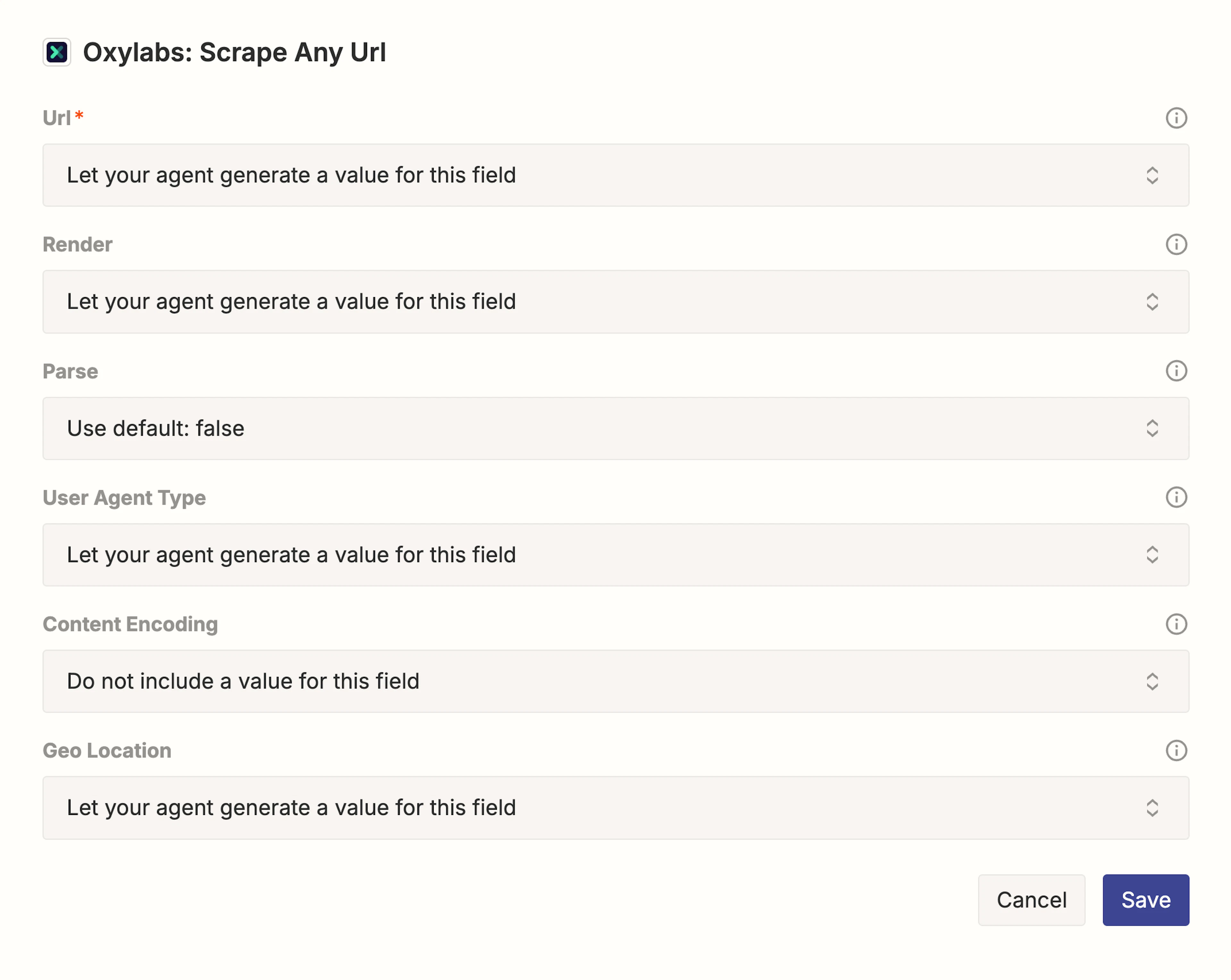 Setting the parameters