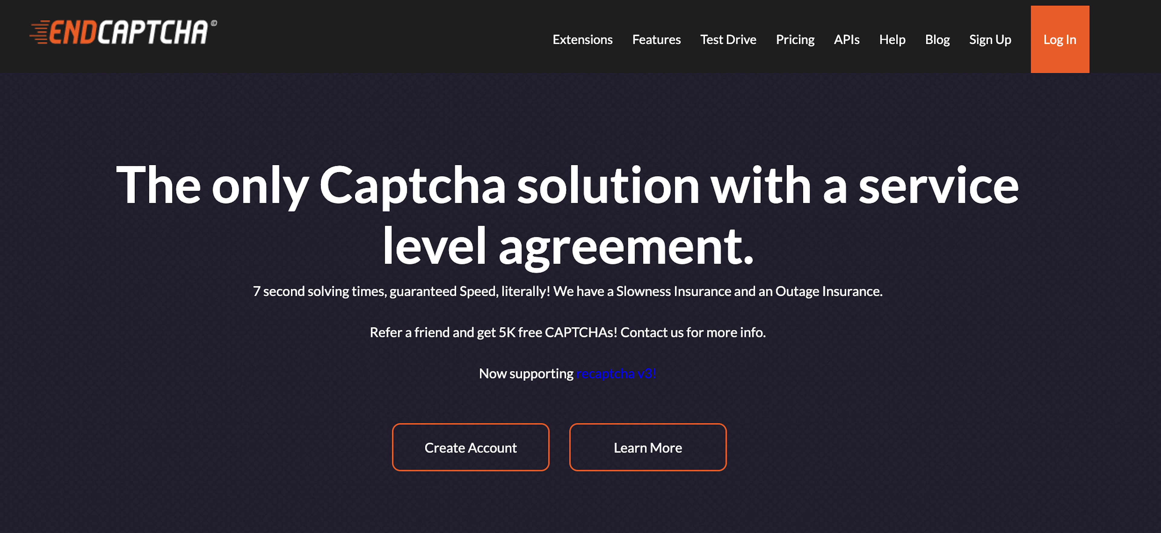 endcaptcha homepage