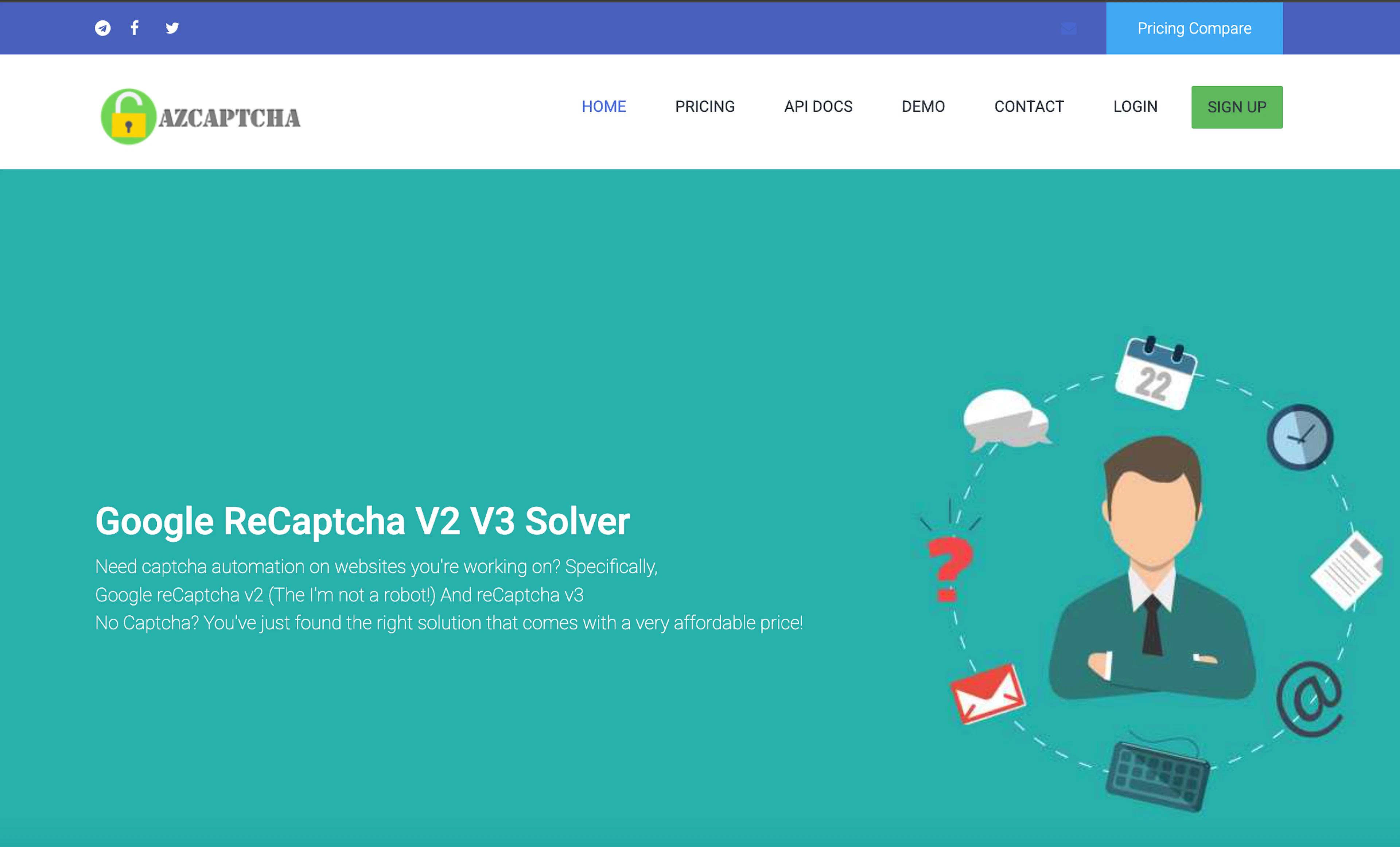 azcaptcha homepage