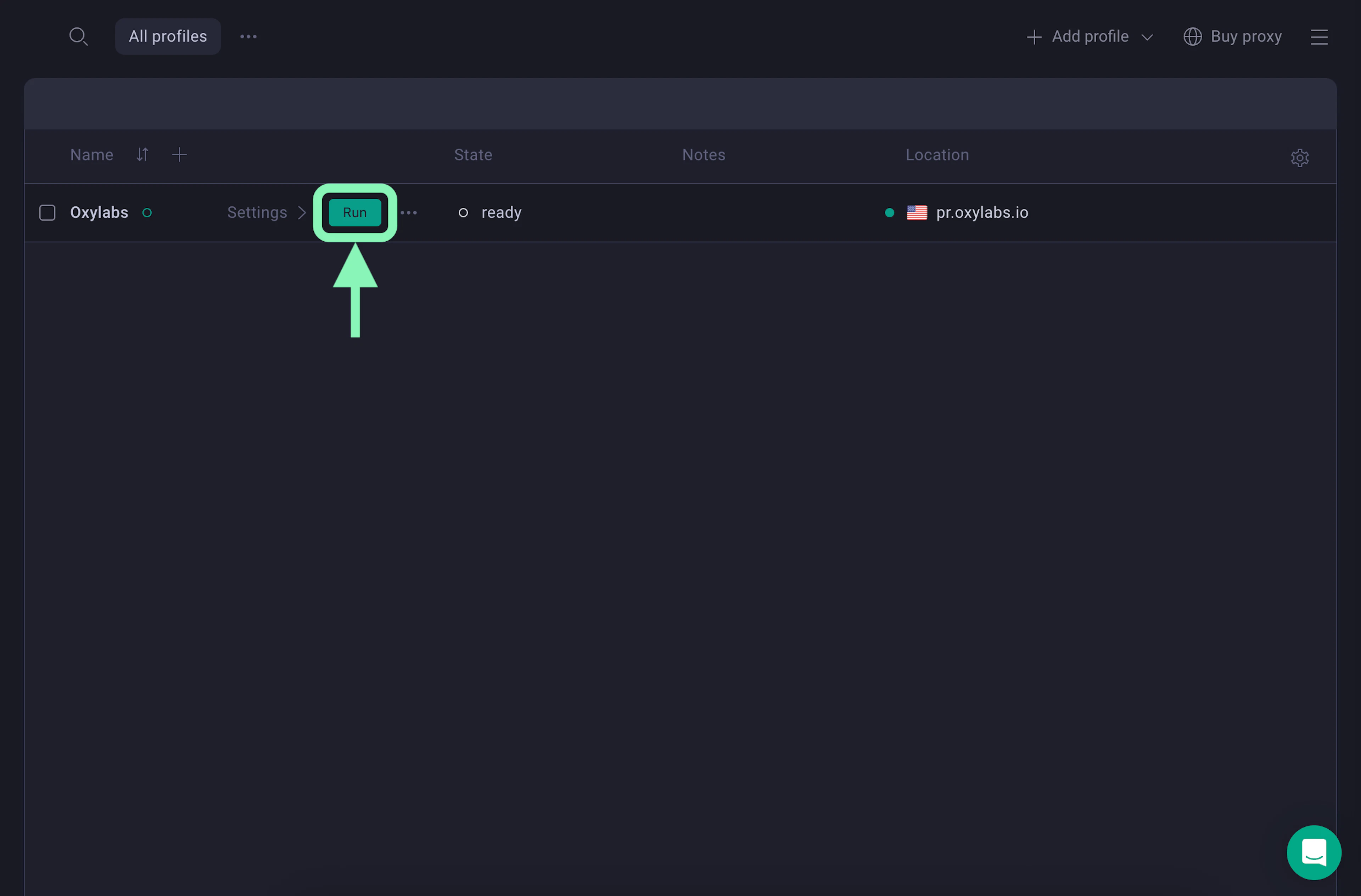 Running a new browser profile on GoLogin