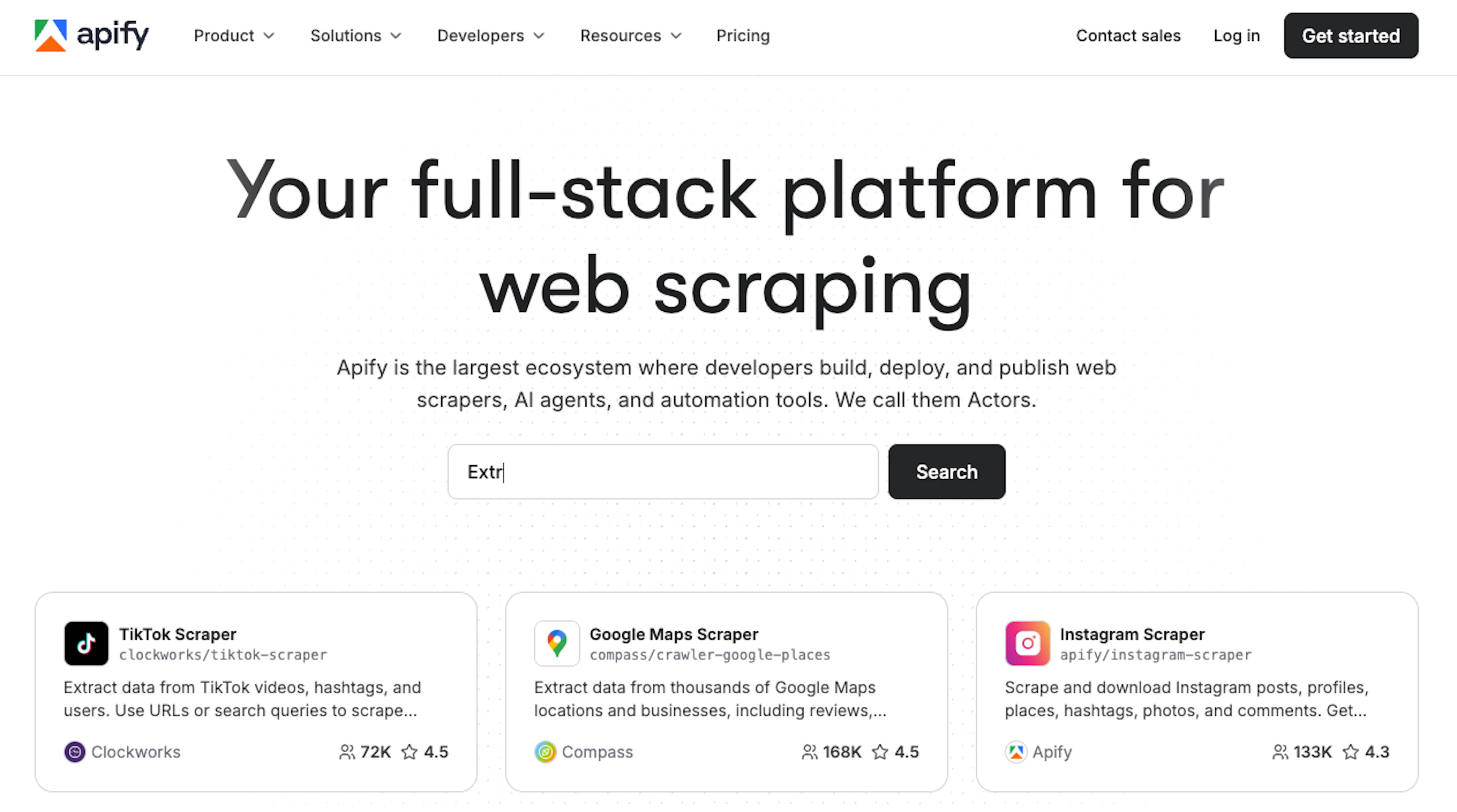 Apify, no code web automation with pre-built templates