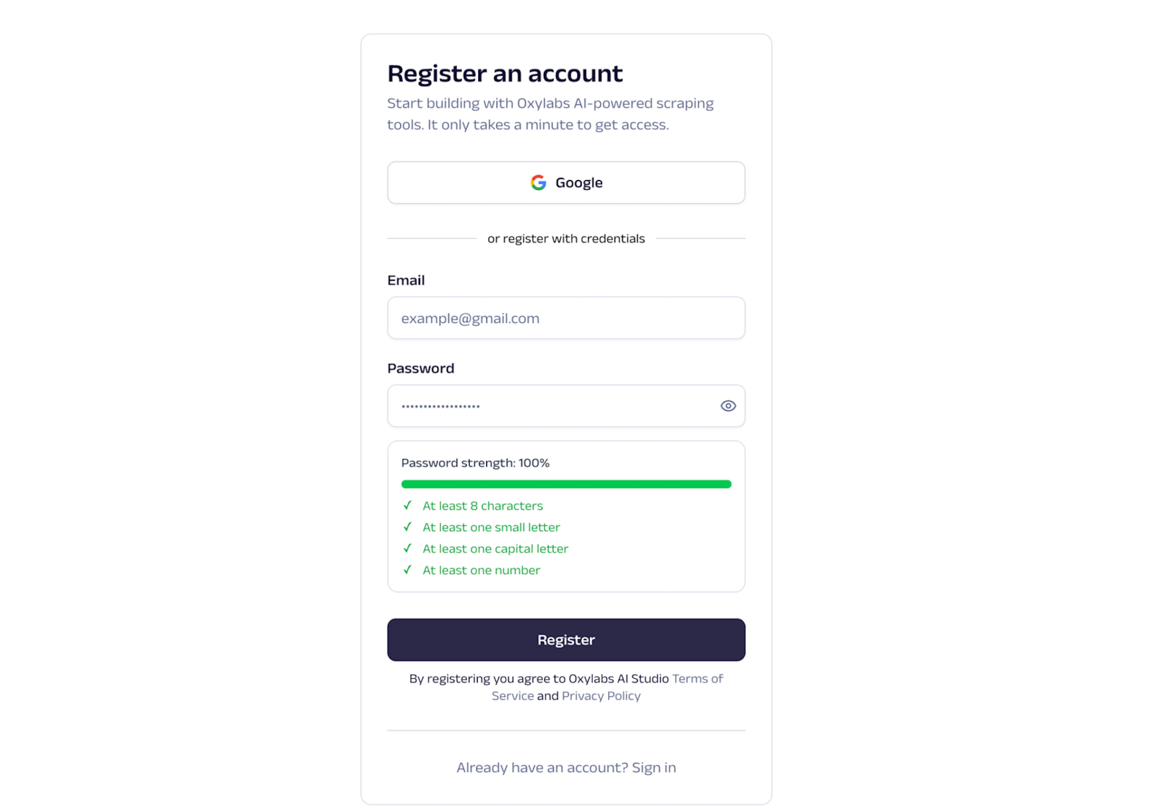 create profile