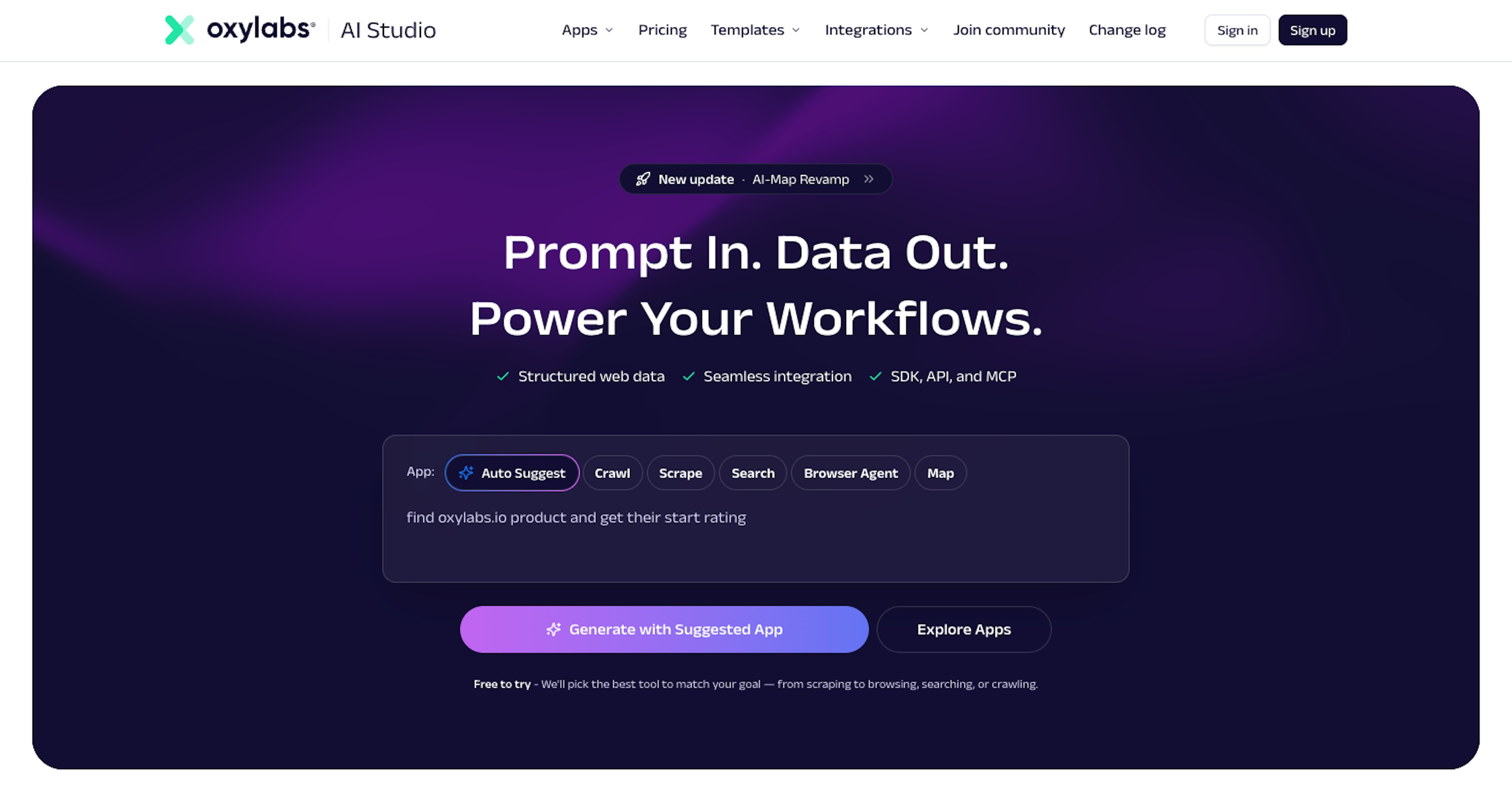 Oxylabs AI Studio, a suite of AI-powered scraping tools for web crawling, scraping and search