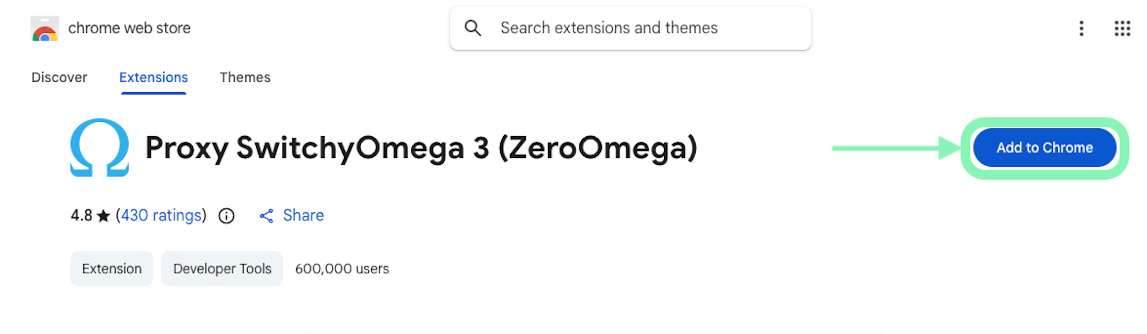 Install ZeroOmega extension on your chosen browser
