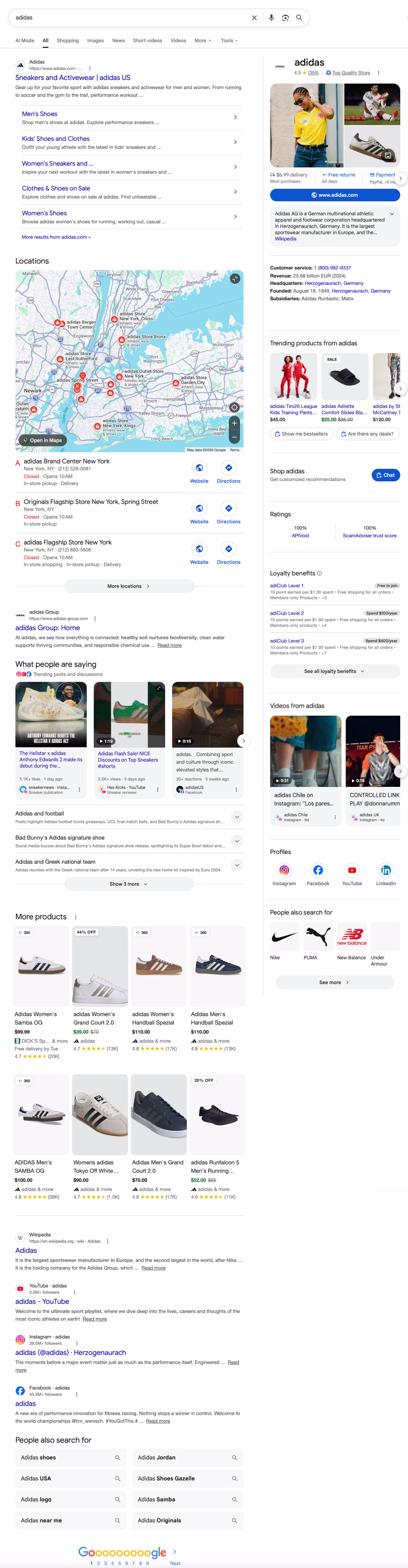 Google search results example