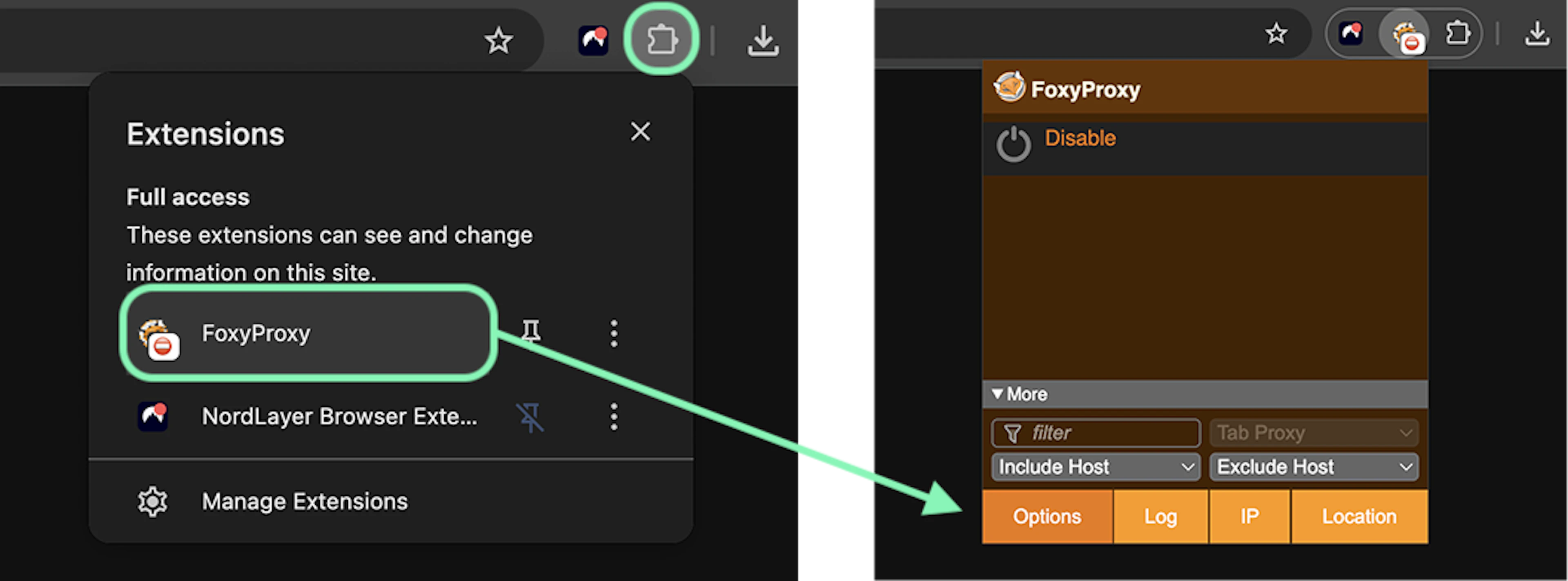 open options from the extension for chrome