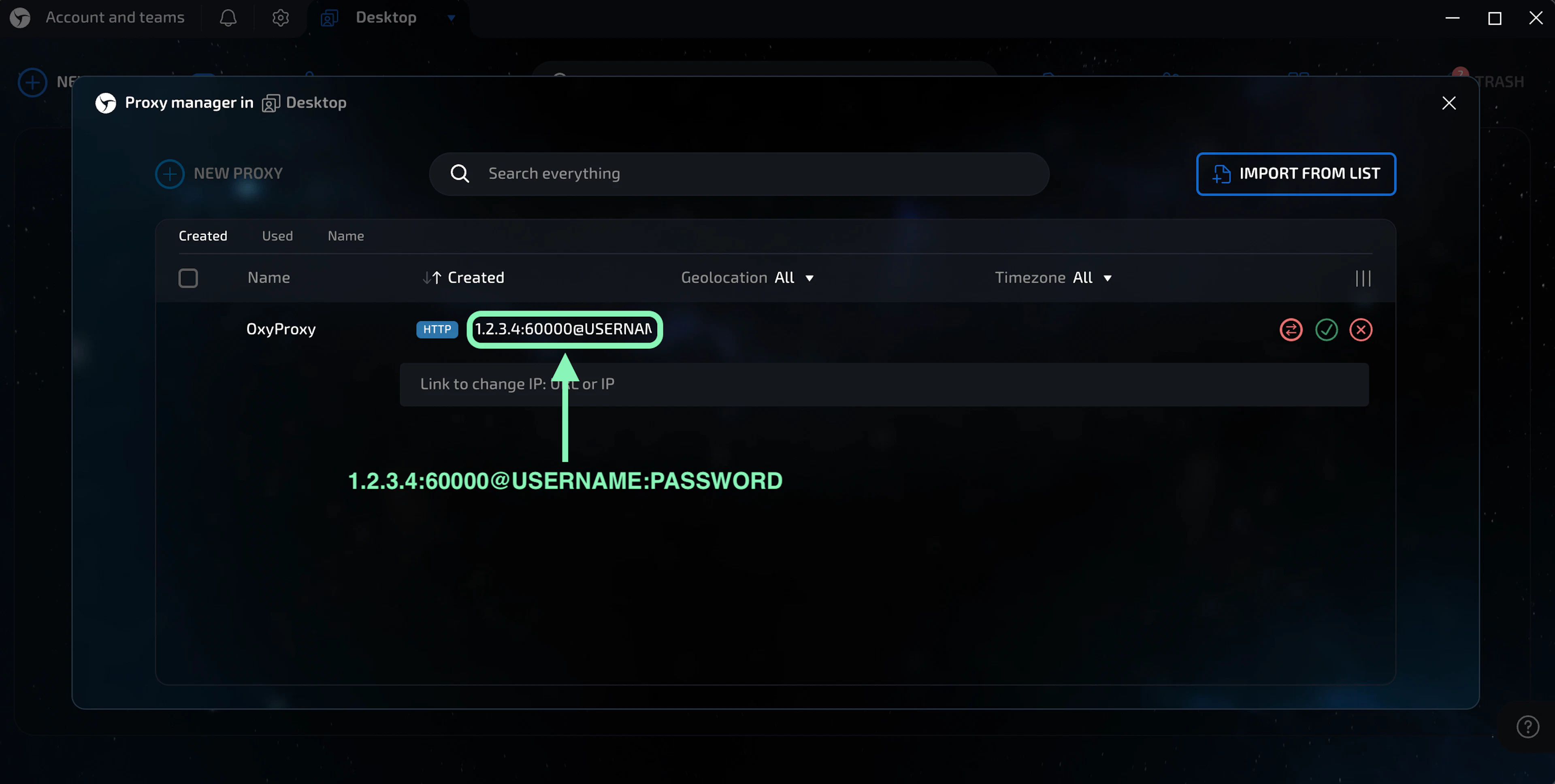 Oxylabs Enterprise Dedicated Datacenter Proxy details for Linken Sphere browser