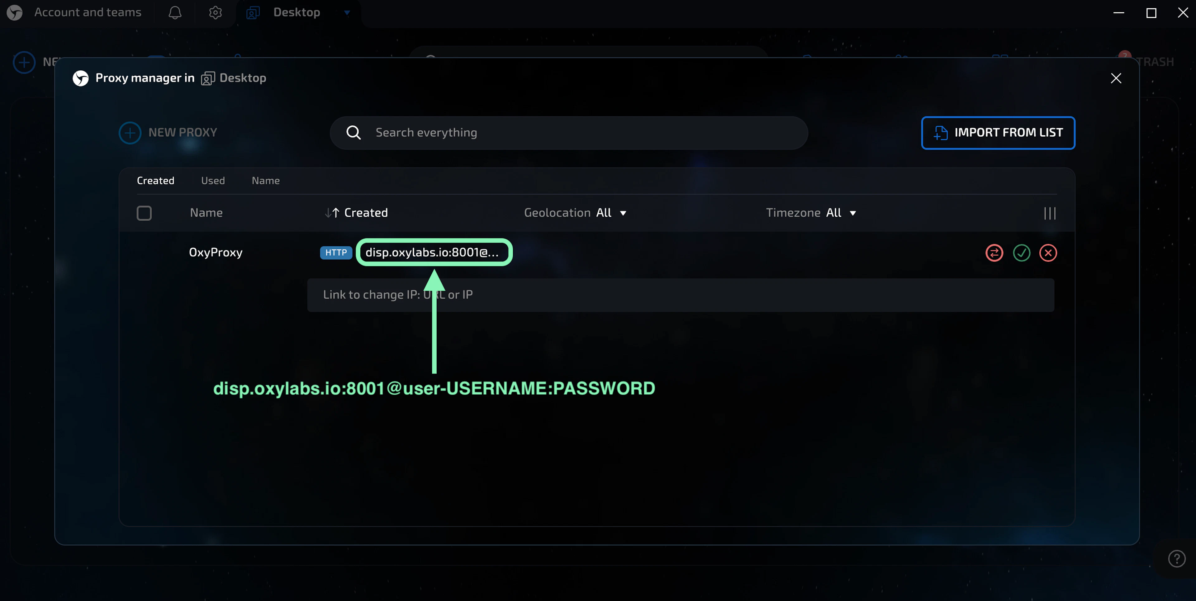 Oxylabs Dedicated ISP Proxy details for Linken Sphere browser