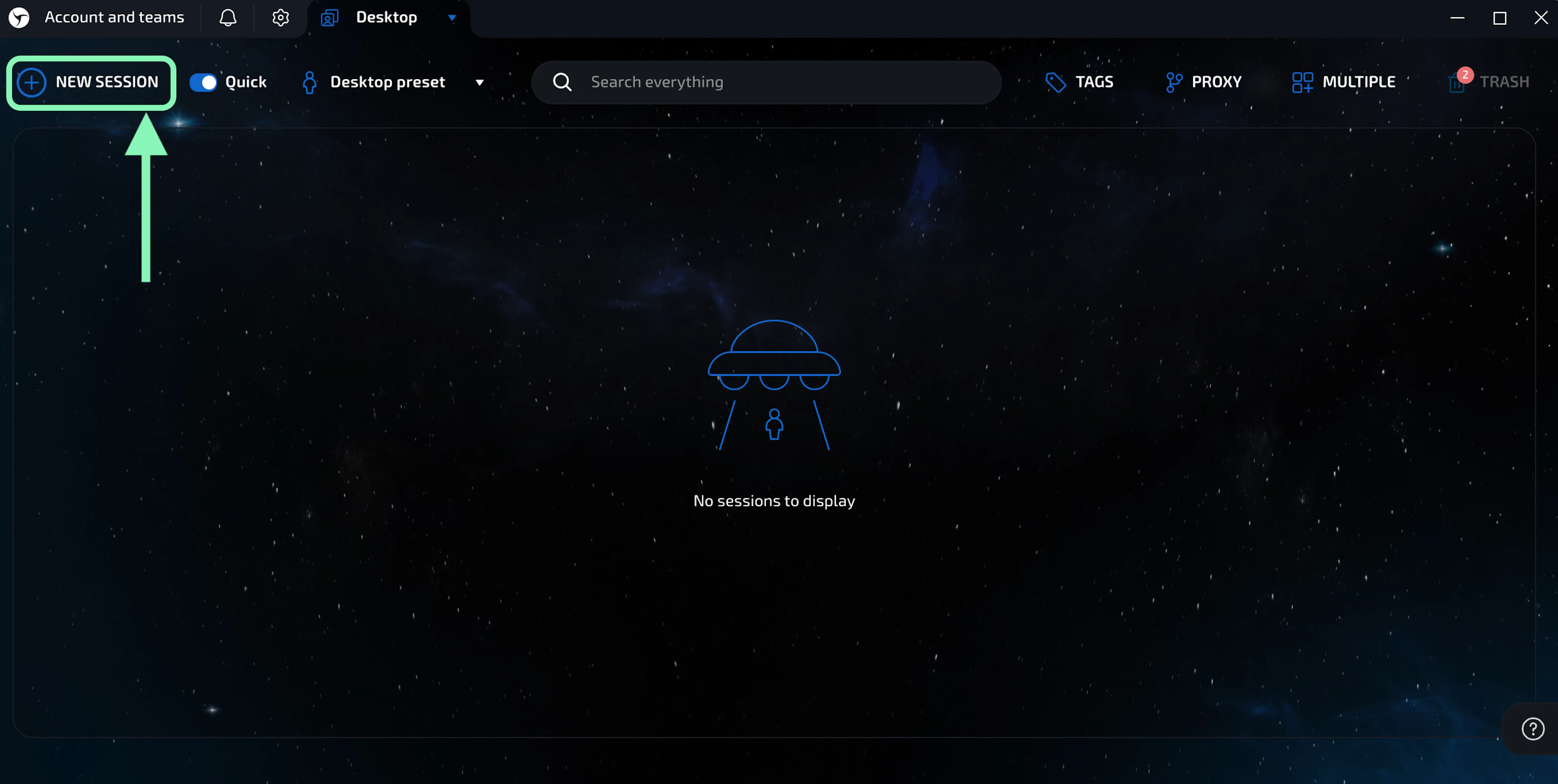 Create a new Linken Sphere browser session