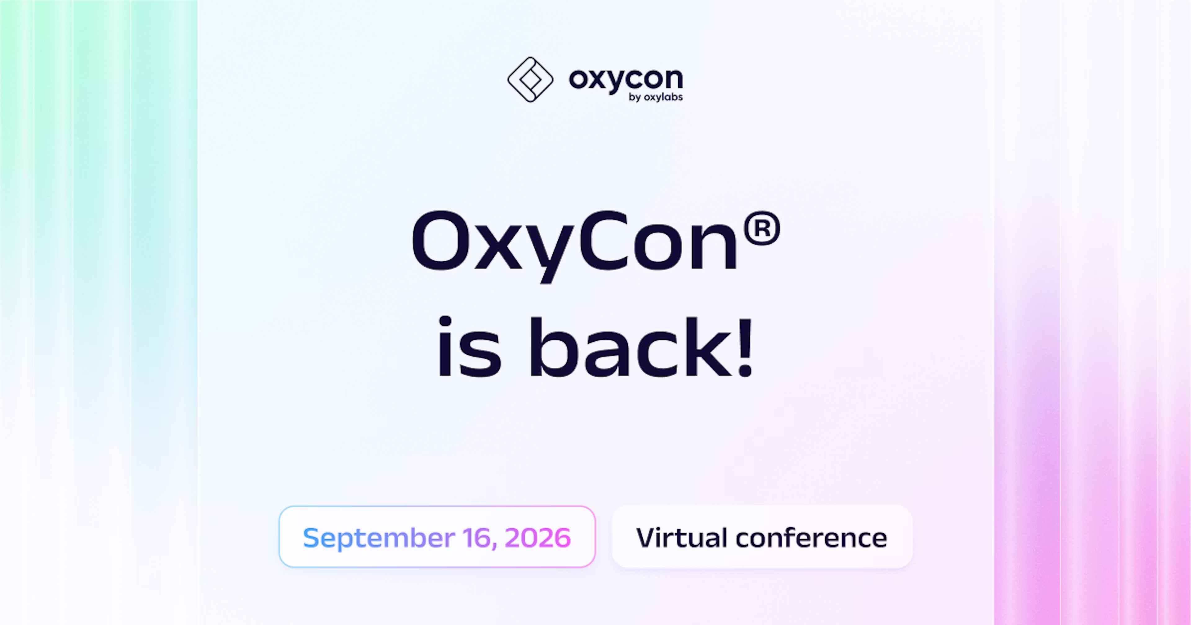 Biggest online web scraping conference returns on September 16, 2026.